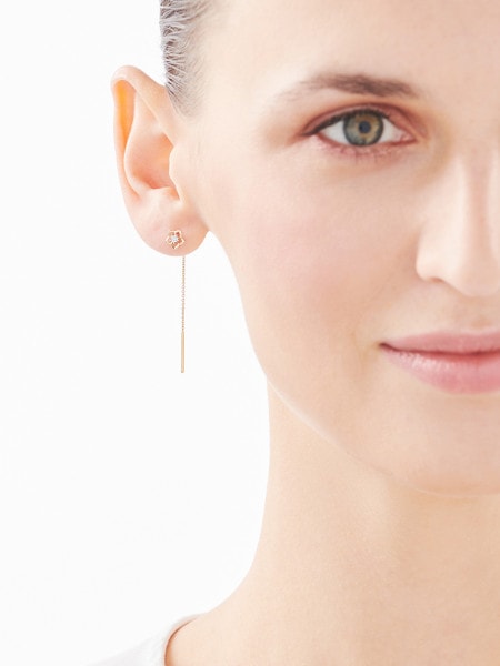 9 K Yellow Gold Earrings with Diamonds - 0,006 ct - fineness 14 K