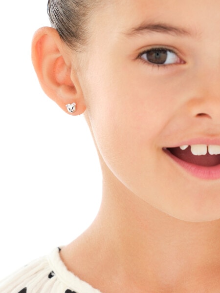 Kolczyki srebrne z emalią - misie