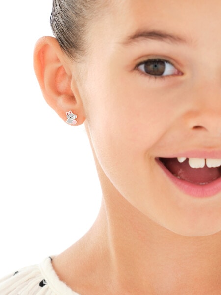 Stříbrné náušnice se smaltem - medvídci koala