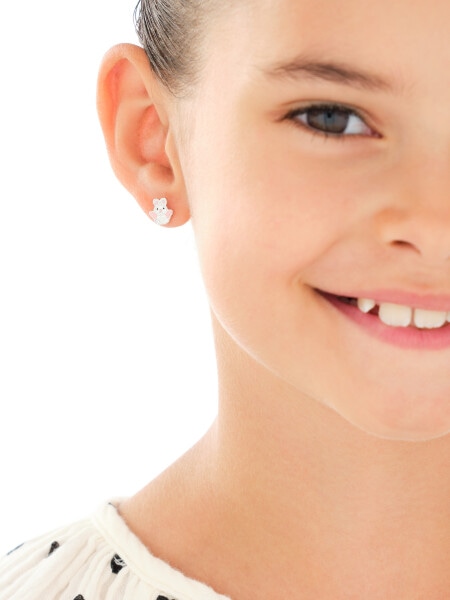 Stříbrné náušnice se smaltem - zajíčci