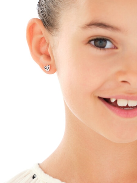 Stříbrné náušnice se smaltem - psi