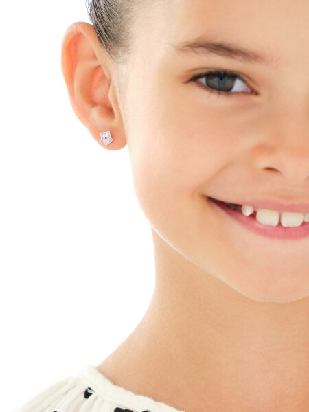 Kolczyki srebrne z emalią - sowy