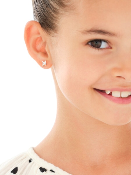 Stříbrné náušnice se smaltem - zajíčci, mrkve