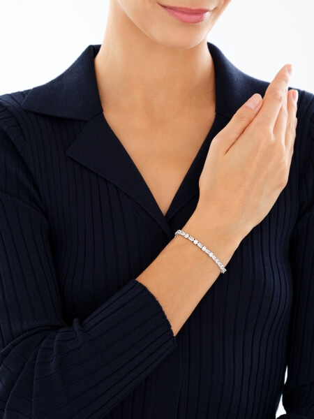 Bransoletka srebrna z cyrkoniami