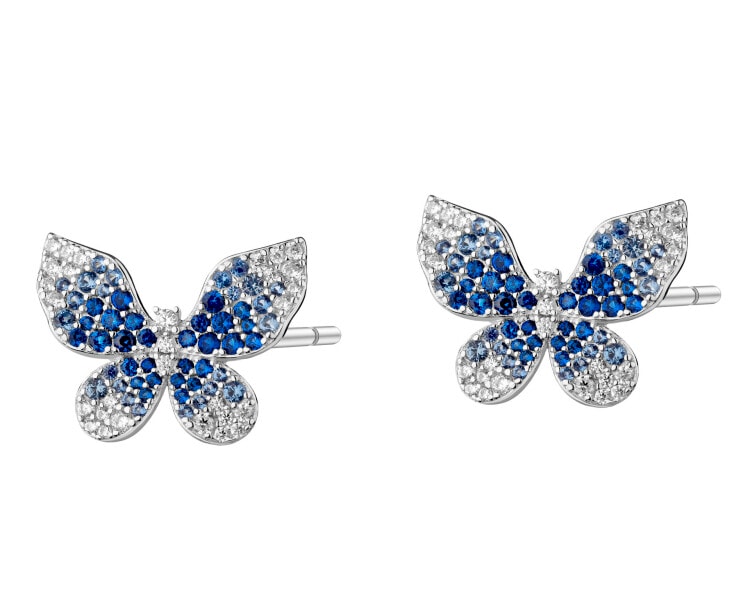 Stříbrné náušnice - motýli