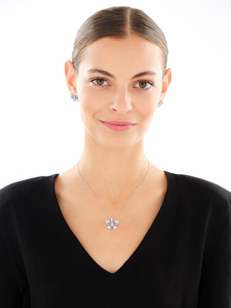 Stříbrné náušnice - motýli