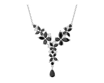 Rhodium Plated Silver Necklace with Cubic Zirconia