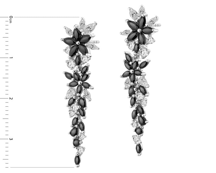 Kolczyki srebrne z cyrkoniami - kwiaty