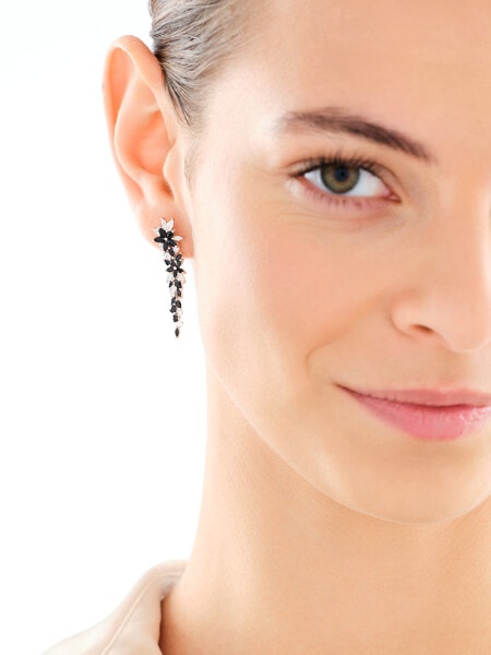 Kolczyki srebrne z cyrkoniami - kwiaty