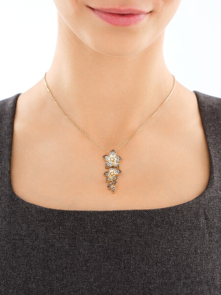 Zawieszka srebrna z cyrkoniami - kwiaty