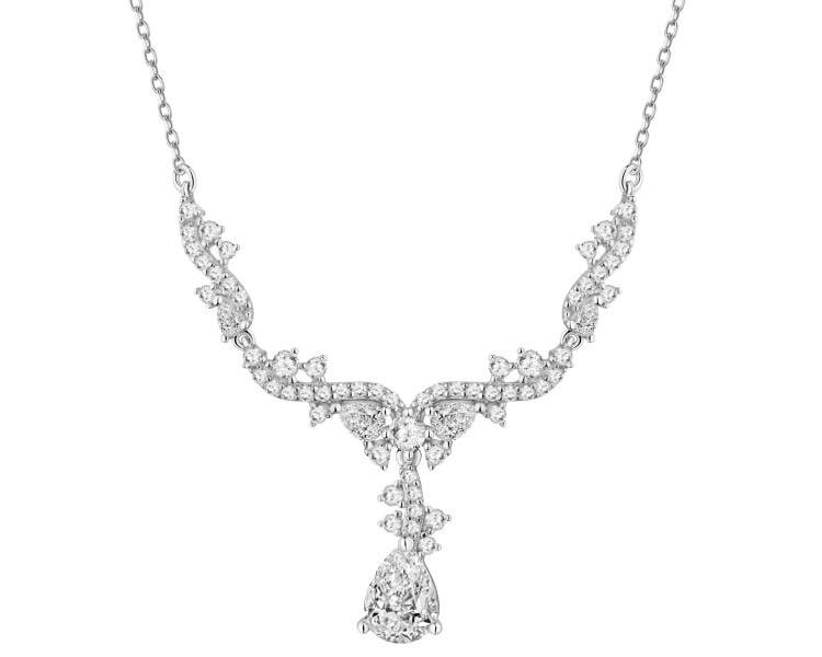 Stříbrný náhrdelník se zirkony