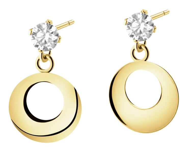 Złote kolczyki z cyrkoniami