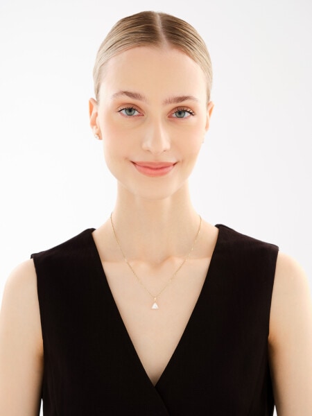 Zlaté náušnice se zirkony - trojúhelníky