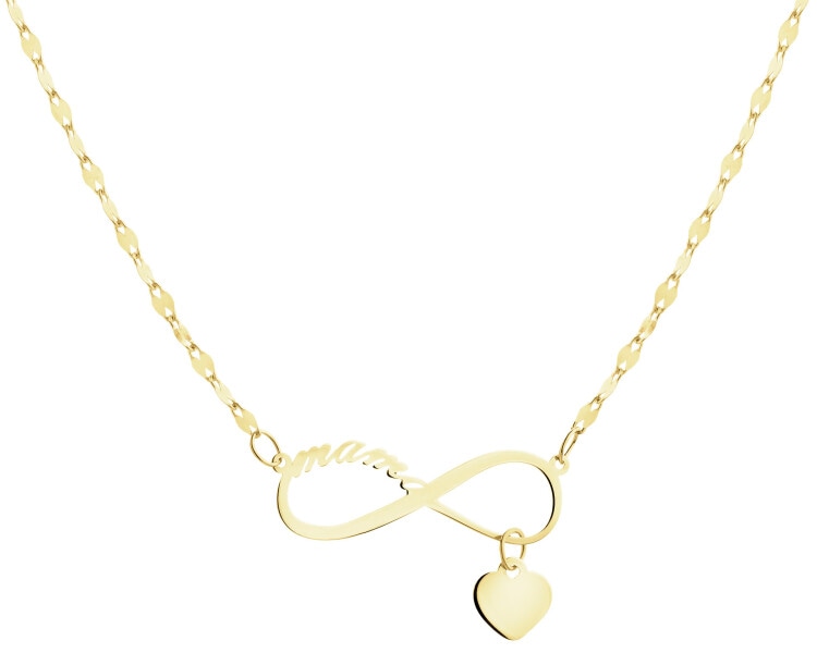 Złoty naszyjnik - mama, nieskończoność, serce