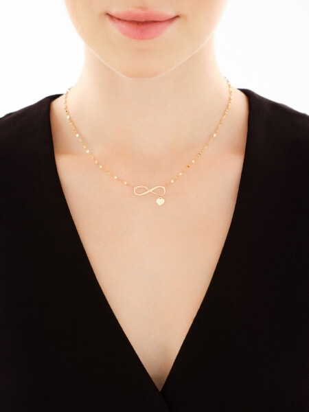 Złoty naszyjnik - mama, nieskończoność, serce