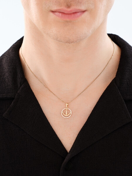 Zlatý přívěsek se zirkony - kotva