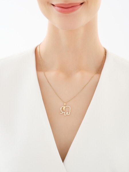 Złota zawieszka z cyrkoniami - słoń