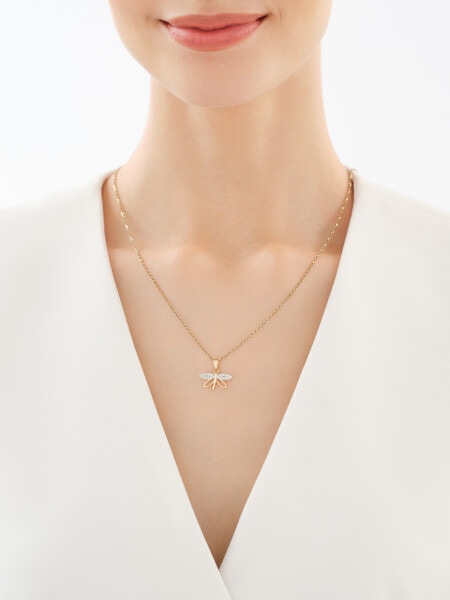 Złota zawieszka z cyrkoniami - ważka