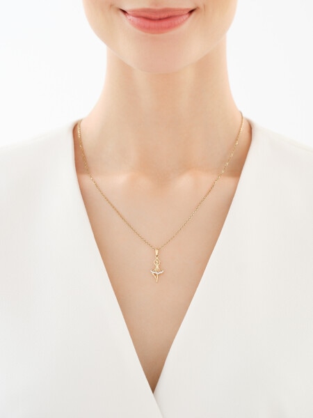 Złota zawieszka z cyrkoniami - baletnica