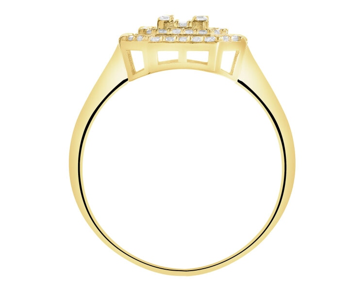 Złoty pierścionek z cyrkoniami