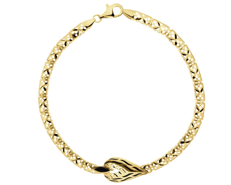 Złota bransoletka z emalią