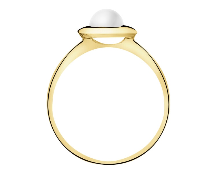 Złoty pierścionek z perłą