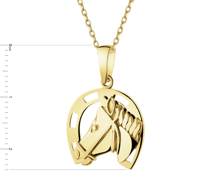 Złota zawieszka - podkowa, koń