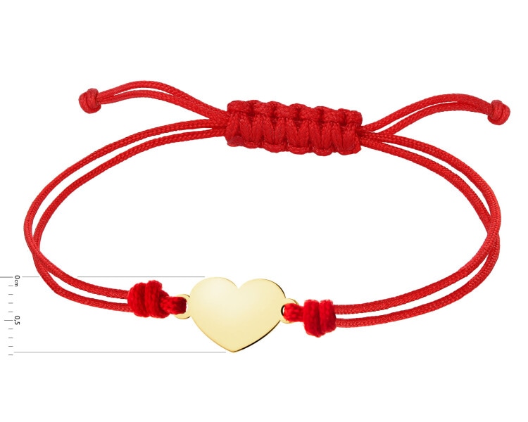 Bransoletka z elementem z żółtego złota - serce