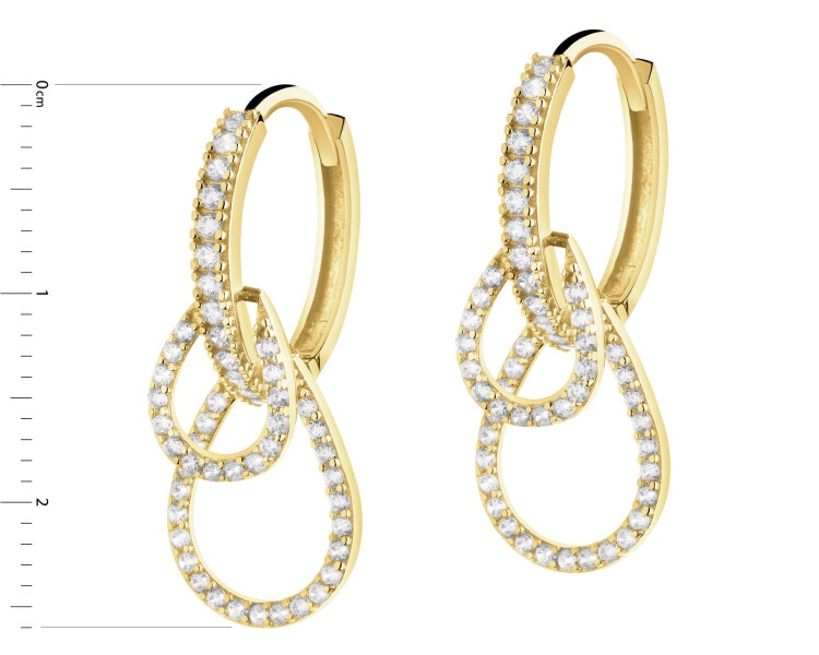 Złote kolczyki z cyrkoniami