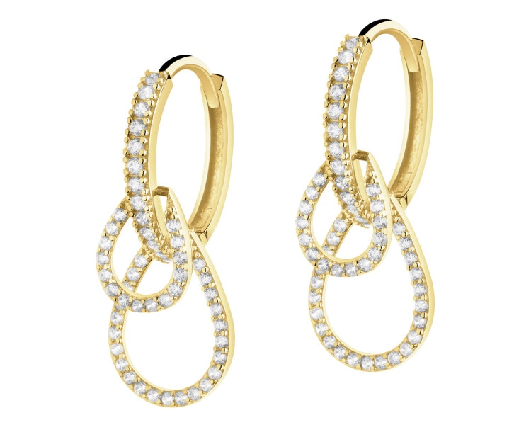 Złote kolczyki z cyrkoniami