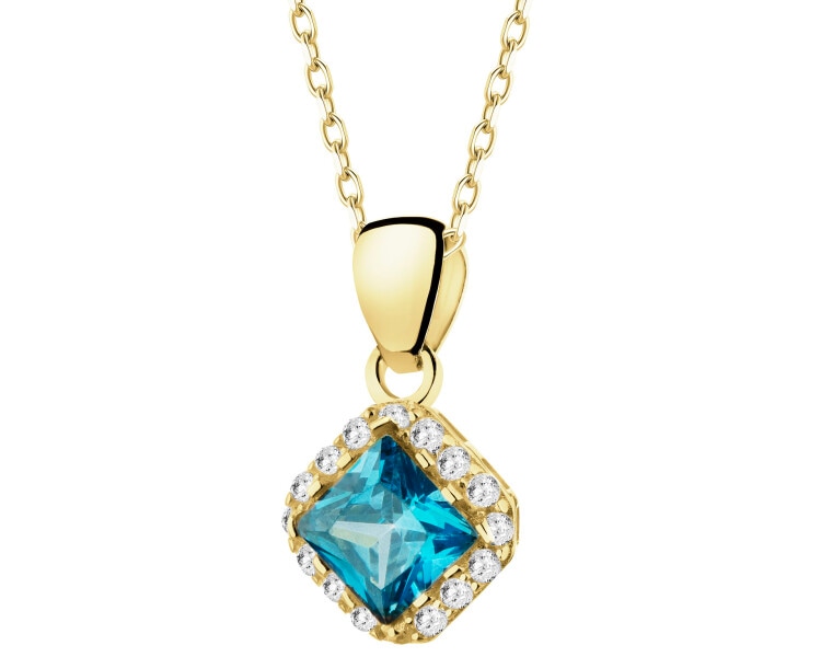 Złota zawieszka z cyrkoniami