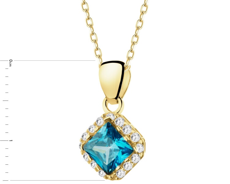 Złota zawieszka z cyrkoniami