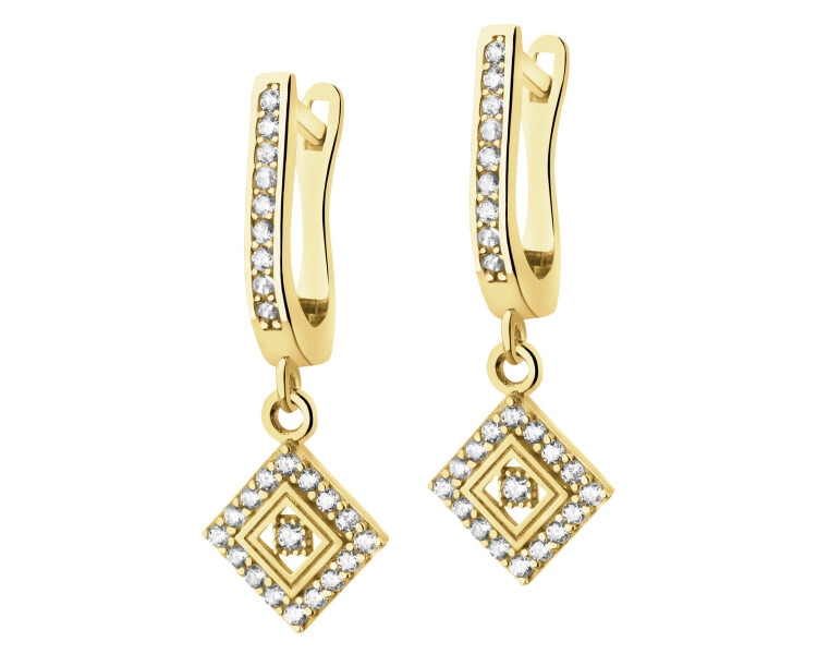 Złote kolczyki z cyrkoniami