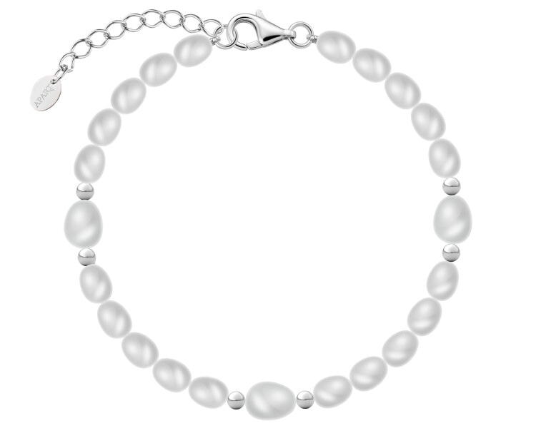 Bransoletka srebrna z perłami