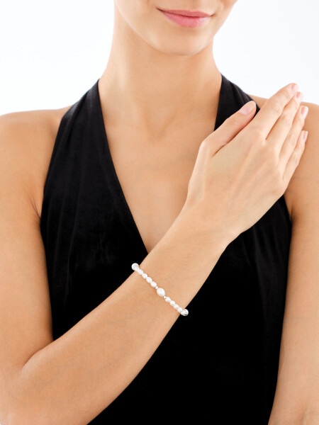 Bransoletka srebrna z perłami