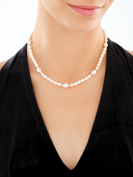Naszyjnik srebrny z perłami - kulki