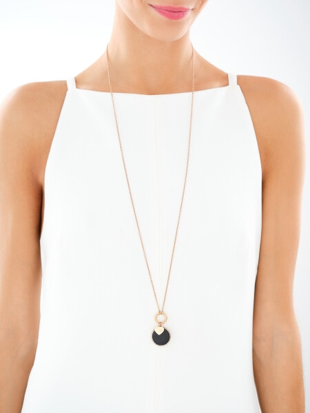 Naszyjnik ze stali szlachetnej z cyrkoniami - serce, koło