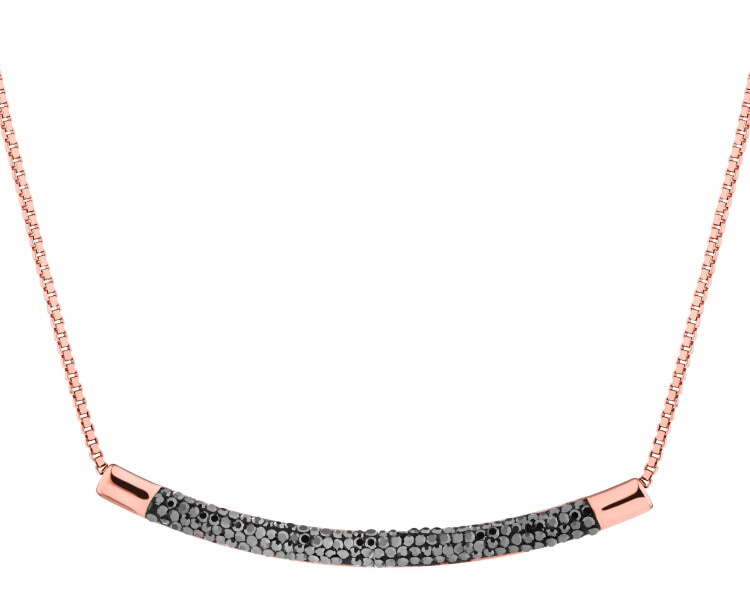 Naszyjnik ze stali szlachetnej z markasytami