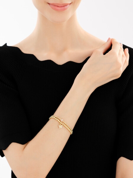 Bransoletka z mosiądzu pozłacana z cyrkoniami i kamieniami słonecznymi - motyl