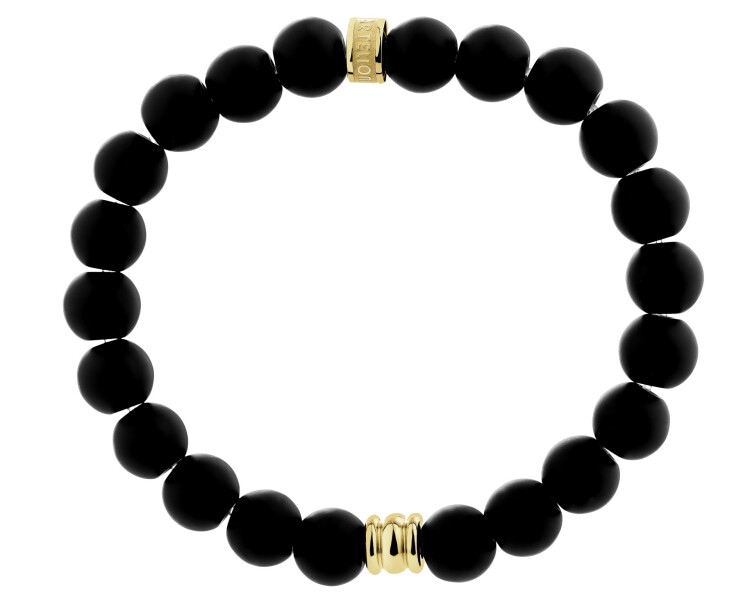 Náramek z ušlechtilé oceli s onyxy