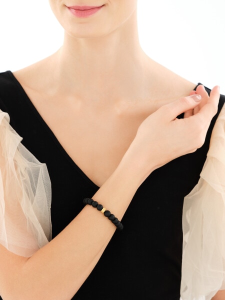 Náramek z ušlechtilé oceli s onyxy