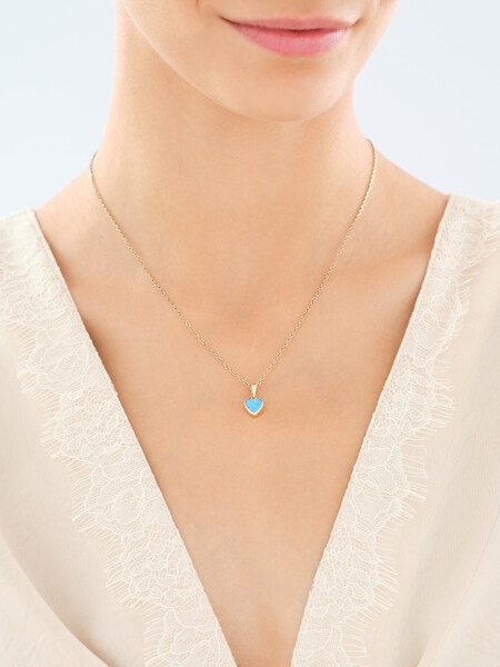 Złota zawieszka z opalitem - serce