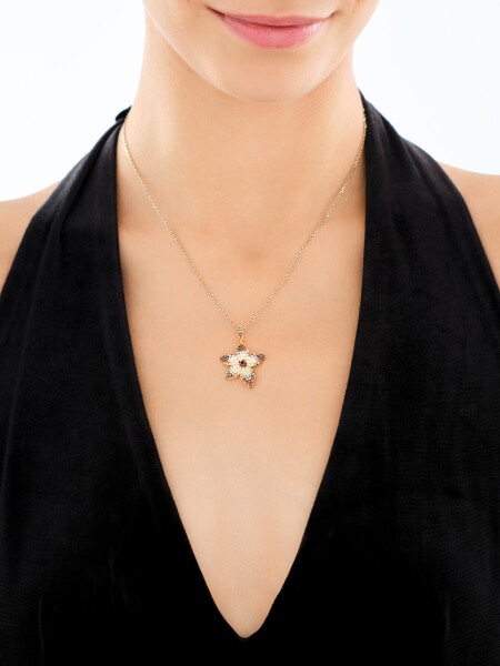 Zawieszka srebrna z cyrkoniami - kwiat