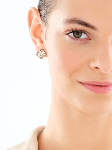 Kolczyki srebrne  z cyrkoniami - kwiaty