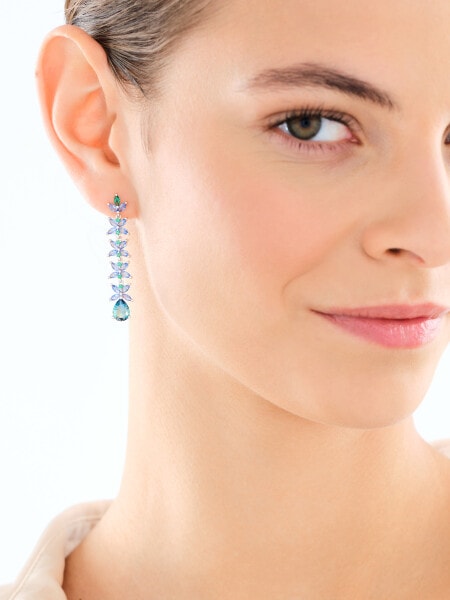 Stříbrné náušnice se zirkony a broušeným sklem