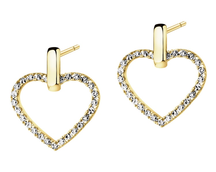 Złote kolczyki - serca