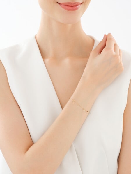 Złota bransoletka z cyrkonią - krzyże