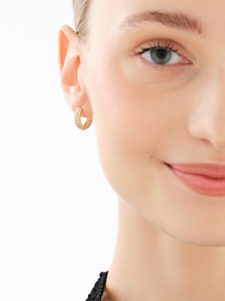 Złote kolczyki z cyrkoniami - koła