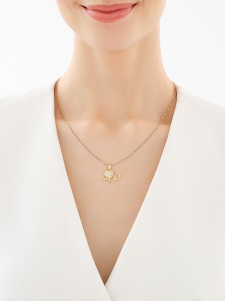 Złota zawieszka z cyrkoniami - słoń