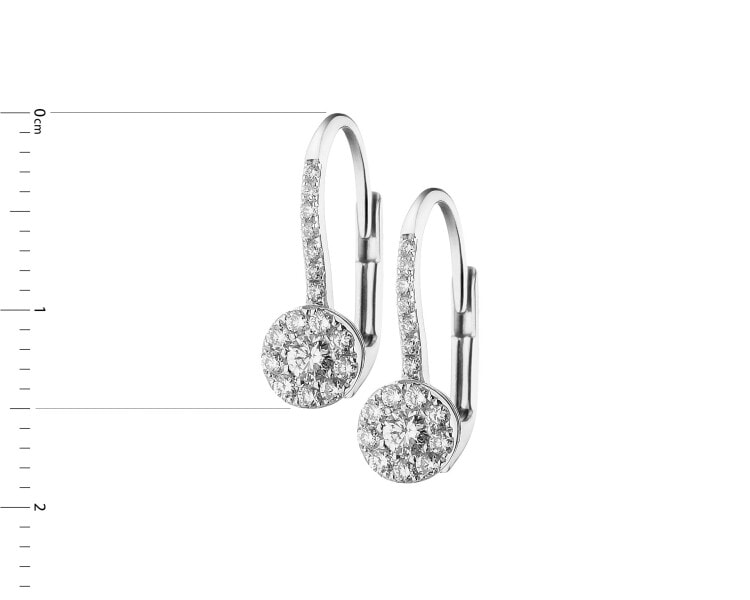 White gold earrings with brilliants - 0,32 ct - fineness 14 K